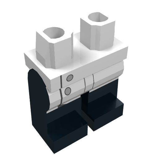 Lego Hips and Black Legs with White Lab Coat/Buttons Print (Mad Scientist)