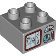 Duplo Brick 2 x 2 with Gauge, Dial, Screen, Controls Print