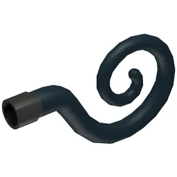 Animal Body Part, Monkey Tail - Curled / Black