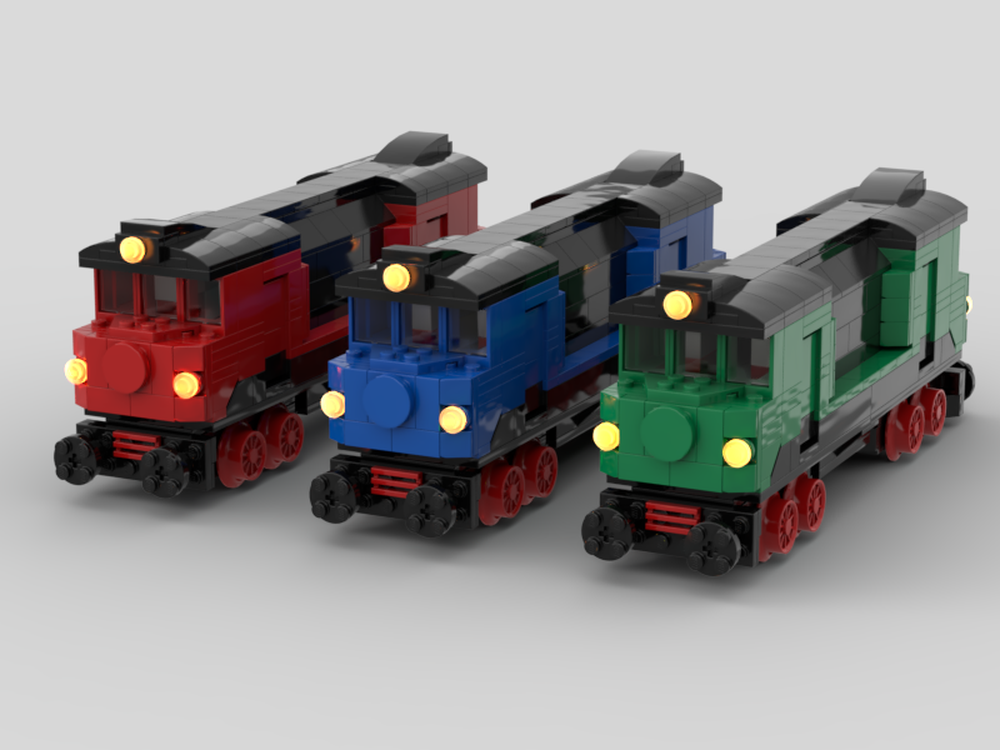 Lego cargo train (colour variants)