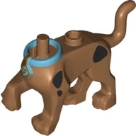 Animal Body Part, Dog Body Great Dane Scooby-Doo Walking with Right Front Leg Raised and Medium Azure Collar Print / Medium Nougat