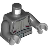Lego Torso Vest, Light Bluish Gray, over Jacket, Belt Print, Dark Bluish Gray Arms, Light Bluish Gray Hands / Dark Bluish Gray