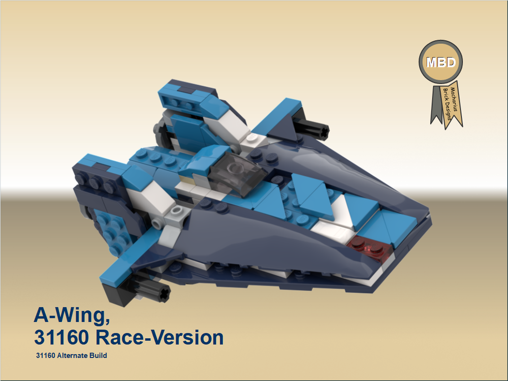 Lego A-Wing, 31160 Race Version, unofficial Fan Design and 31160 Alternate Build