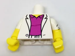 Torso Sport Jacket over Dark Pink Polo Shirt Pattern / Yellow Arms with Rolled Up Sleeves Pattern / Yellow Hands