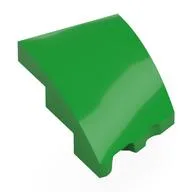 Brick Wedged, Curved 3 x 2 with Stud Notch Left / Bright Green