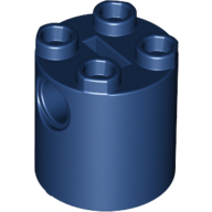 Lego Brick Round 2 x 2 x 2 Robot Body, Axle Holder '+' Orientation / Dark Blue