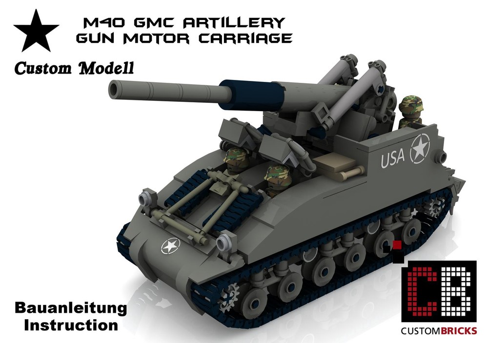 Lego Custom WW2 M40 GMC - Gun Motor Carriage