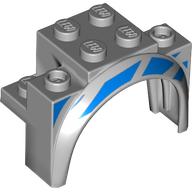 Lego Wheel Arch, Mudguard 4 x 2 1/2 x 2 1/3 with Blue Stripes print