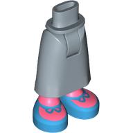 Lego Minidoll Hips and Skirt with Warm Tan Ankles, Dark Azure Shoes, Coral Laces print / Sand Blue