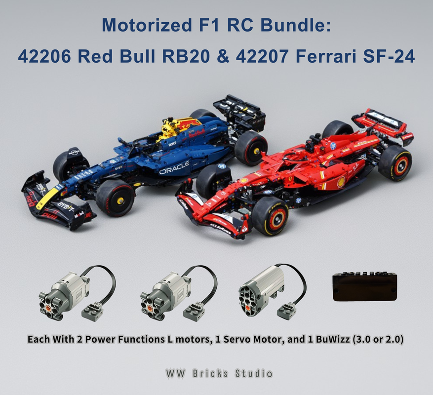 Lego 20% Off! Motorized F1 RC Bundle – 42206 Red Bull RB20 & 42207 SF-24 F1 Car