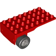 Duplo Flatbed Trailer 4 x 8 with Wheels (Packer) / Red
