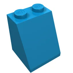 Brick Sloped 65° 2 x 2 x 2 with Bottom Tube / Dark Azure