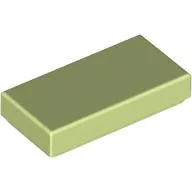 Tile 1 x 2 with Groove / Yellowish Green