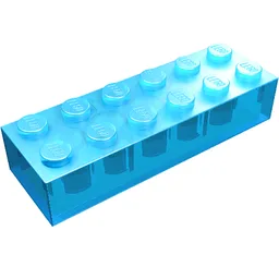 Brick 2 x 6 / Trans-Light Blue
