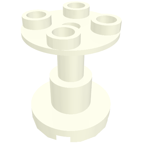 Lego Support Round 2 x 2 x 2 Stand with Blocked Center Hole / White