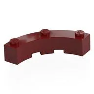 Brick Round Corner 4 x 4 Macaroni Wide with 3 Studs / Dark Red