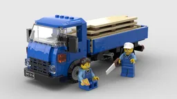 Timber delivery scene - Two guys & AVIA A31 (SAVIEM)