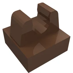 Tile Special 1 x 1 with Clip with Rounded Tips / Brown