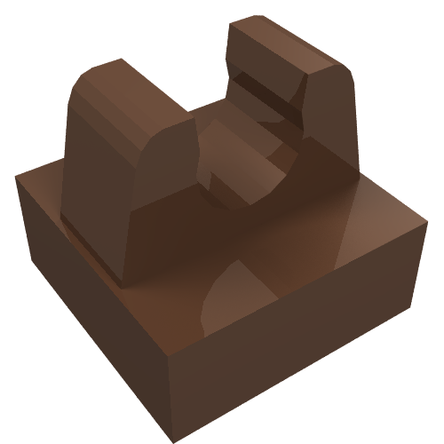 Lego Tile Special 1 x 1 with Clip with Rounded Tips / Brown