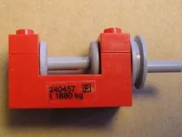 String Reel Winch 2 x 4 x 2 with Light Gray Drum with '240457' and 'P' and 't 1880 kg' Pattern on Both Sides (Stickers) - Set 4555