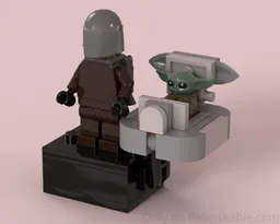 Grogu hover pram with minifigure stand