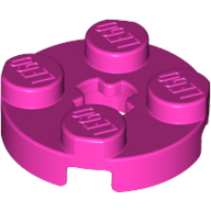 Lego Plate Round 2 x 2 with Axle Hole Type 1 (+ Opening) / Dark Pink
