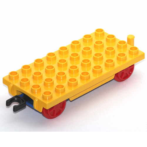 Lego Duplo Train Base 4 x 8 with Red Wheels, and Moveable Hook / Yellow