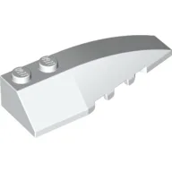 Brick Wedged, Curved 6 x 2 Right, Inner Ridges / White