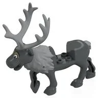 Animal, Reindeer, with Light Bluish Grey Antlers, Fur Pattern (Sven) / Dark Bluish Gray