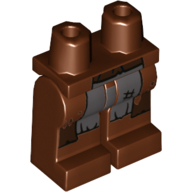 Lego Hips and Reddish Brown Legs with Dark Brown/Dark Bluish Grey Robe print / Reddish Brown