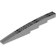 Brick Curved 1 x 12 x 1 2/3 with Cutouts with Dark Bluish Grey Stripe, Black Rectangles (Windows) Print / Light Bluish Gray