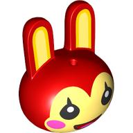 Lego Minifig Head Special Bunnie / Red