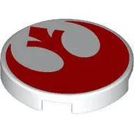 Tile Round 2 x 2 with Red Rebels Sign Print / White