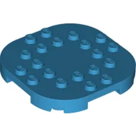 Plate Round Corners 6 x 6 x 2/3 Circle with Reduced Knobs / Dark Azure