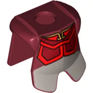 Minifig Neckwear Armor Breastplate with Leg Protection, Avatar Prince Zuko Print / Dark Red
