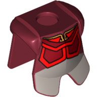 Lego Minifig Neckwear Armor Breastplate with Leg Protection, Avatar Prince Zuko Print [3829] / Dark Red