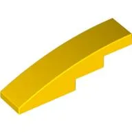 Brick Curved 4 x 1 No Studs [Stud Holder with Asymmetric Ridges] / Yellow
