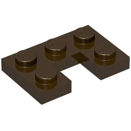 Plate 2 x 3 with 1 x 1 Cutout / Dark Brown