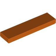 Lego Tile 1 x 4 with Groove / Reddish Orange
