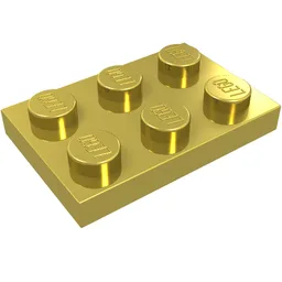 Plate 2 x 3 / Chrome Gold