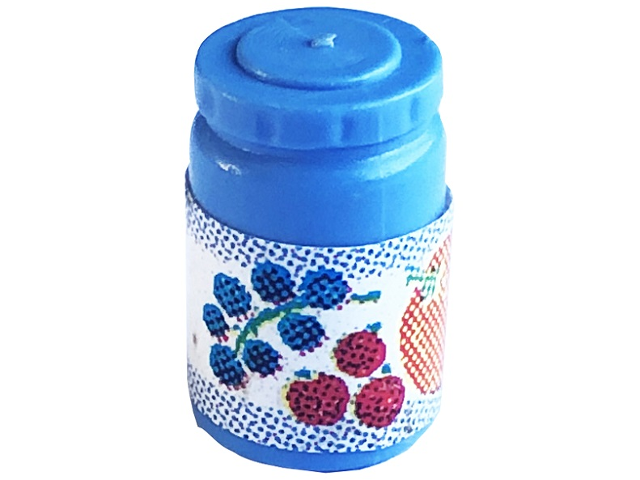 Lego Scala Accessories Jar Jam / Jelly with Orange, Grapes, and Strawberries on Label Pattern (Sticker) - Sets 3115 / 3243