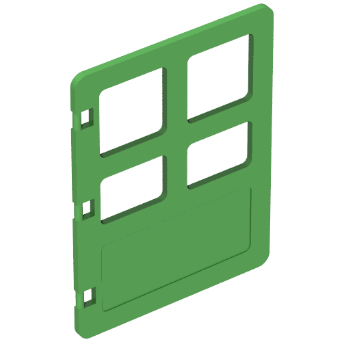 Lego Duplo Door 1 x 4 x 4 with Four Panes / Bright Green