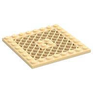 Lego Plate Special 8 x 8 with Grille [Hole in Center] / Tan