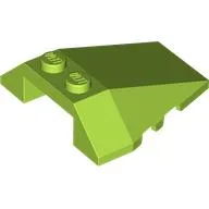 Brick Wedged, Sloped 4 x 4 Triple, Stud Notches / Lime