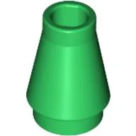 Cone 1 x 1 [No Top Groove] / Green