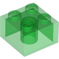 Brick 2 x 2 without Inside Ridges / Trans-Green