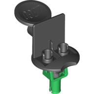 Lego Sports Soccer Minifig Stand with Spring and Green Pin [Complete Assembly] / Black