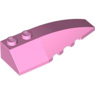 Lego Brick Wedged, Curved 6 x 2 Right, Smooth Inner Walls / Bright Pink