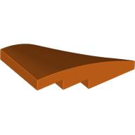 Lego Brick Wedged, Curved 4 x 2 with Stud Notch Left / Reddish Orange
