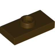 Lego Plate Special 1 x 2 with 1 Stud with Groove and Inside Stud Holder (Jumper) / Dark Brown